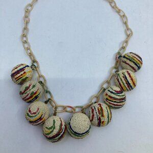 Vtg antique 1940s MIRIAM HASKELL ? celluloid balls necklace